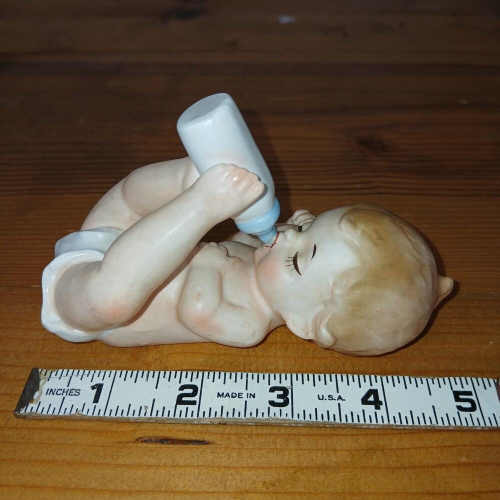 Vintage Piano Baby with Bottle F-85 Japan Bisque Ceramic Excellent condition